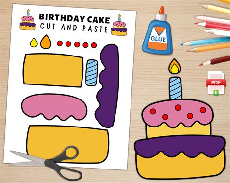 Birthday Cake Craft Printable