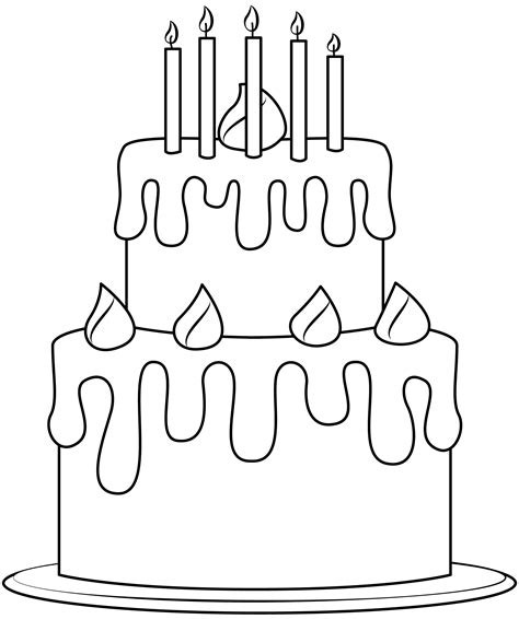 Birthday Cake Outline Printable