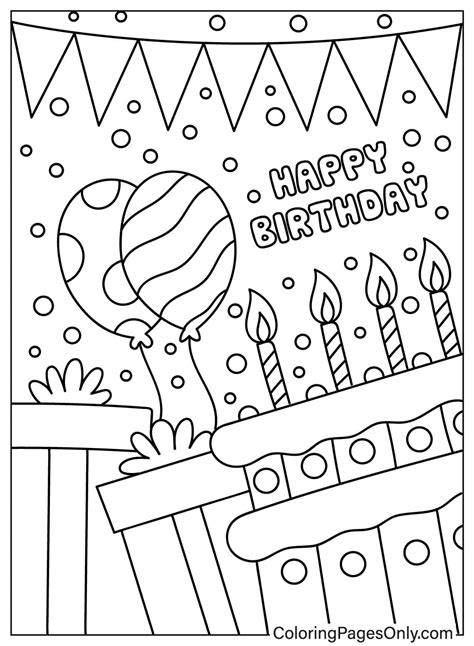 Birthday Card Coloring Pages