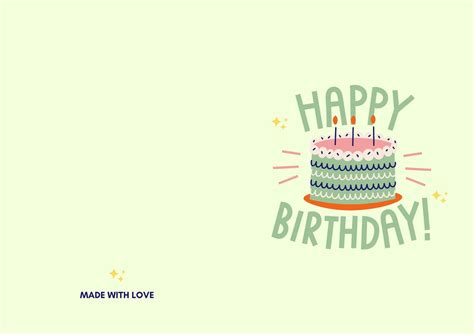 Birthday Card Print Template