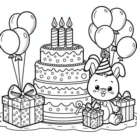 Birthday Coloring Book Pages