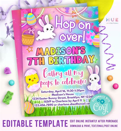 Birthday Easter Invitations