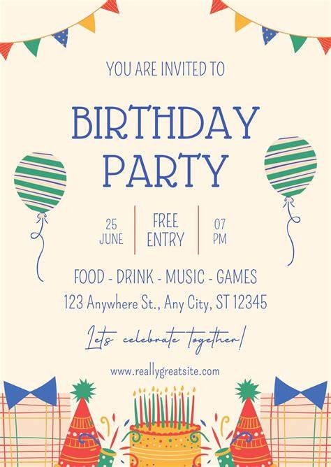 Birthday Invitations Online Free Footer Image