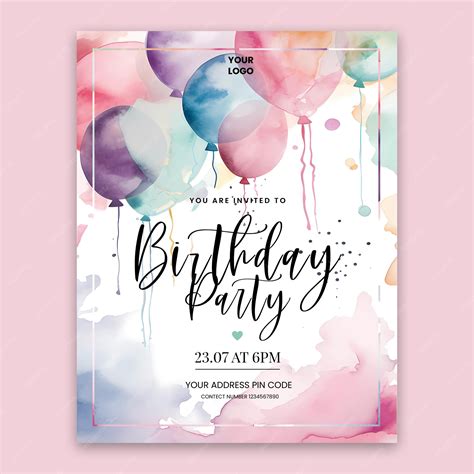 Birthday Invite Template Free Download