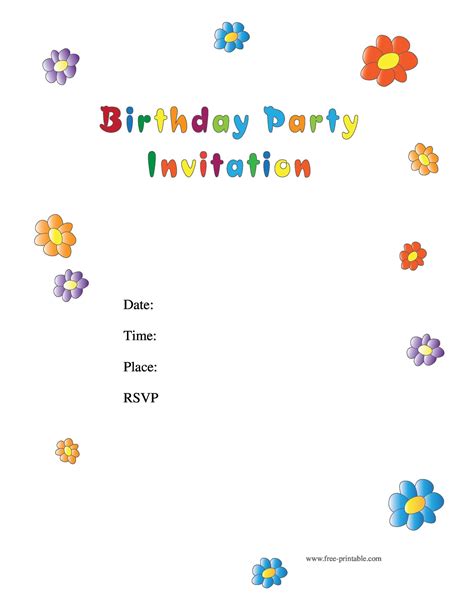 Birthday Party Templates Free