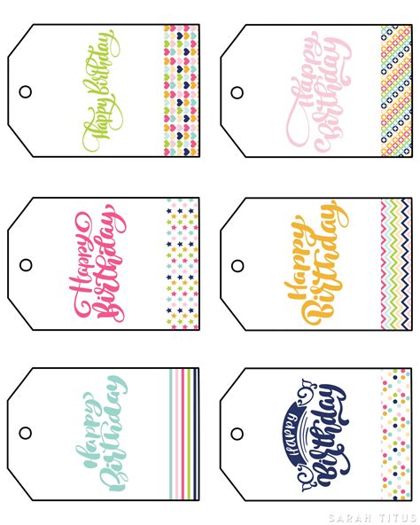 Birthday Present Tags Printable