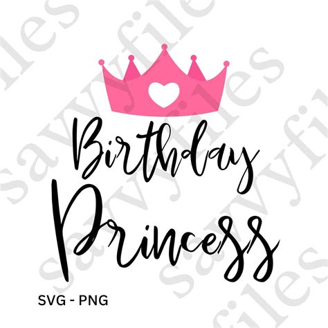 Download Birthday Princess with Crown SVG File - SVG Design Commercial Use for Cricut