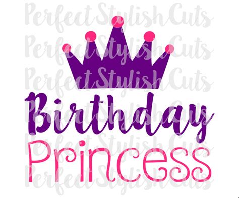 Download Birthday Princess with Crown SVG File - SVG Design Creativefabrica DXF Files