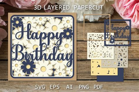 Download Birthday Star 3D Layered Paper Cut -... Commercial Use For Crafts