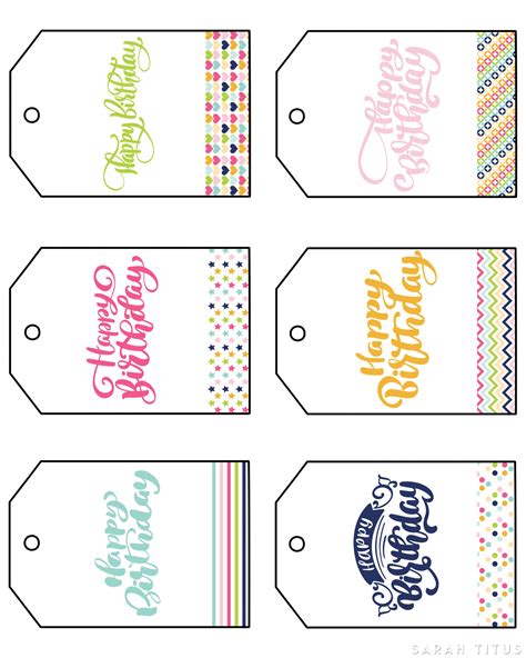 Birthday Tags Printable