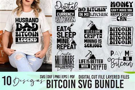 Download Bitcoin Design Bundle for Shirt Mug Cut Files