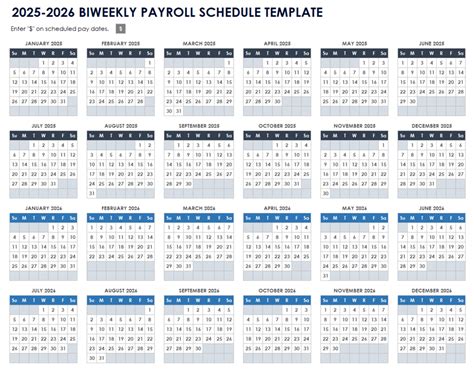 Biweekly Payroll Calendar Template