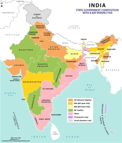 Map of BJP Ruling States in India 2018, List of BJP Ruled States