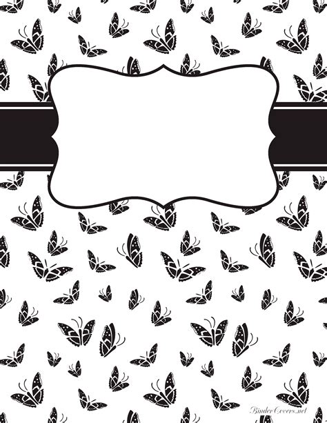 Black And White Binder Cover Templates
