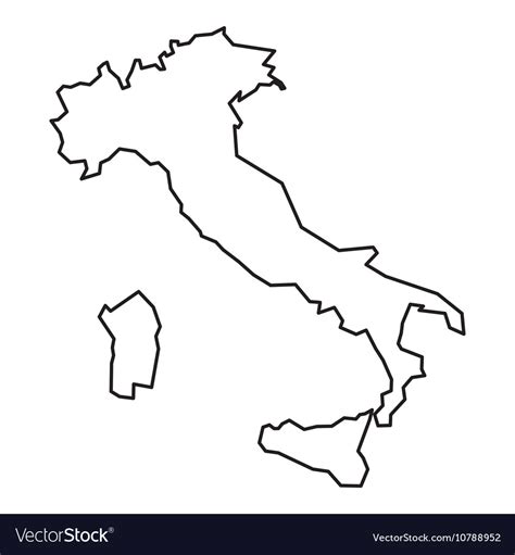 Black And White Map Of Italy