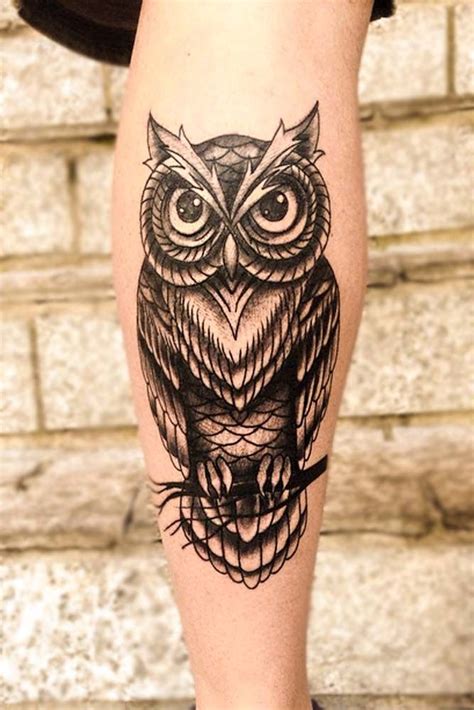 Black And White Owl Totem Printed Tattoo Sticker