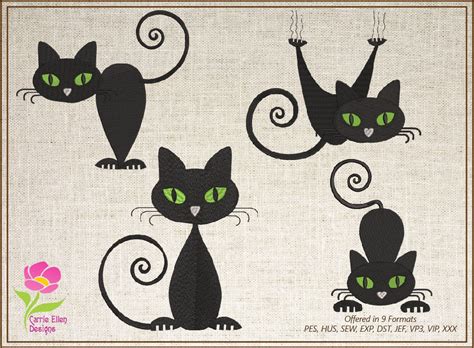 Black Cat Monogram Design