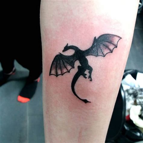 Big ole black dragon for millie tattoo dragon girl 