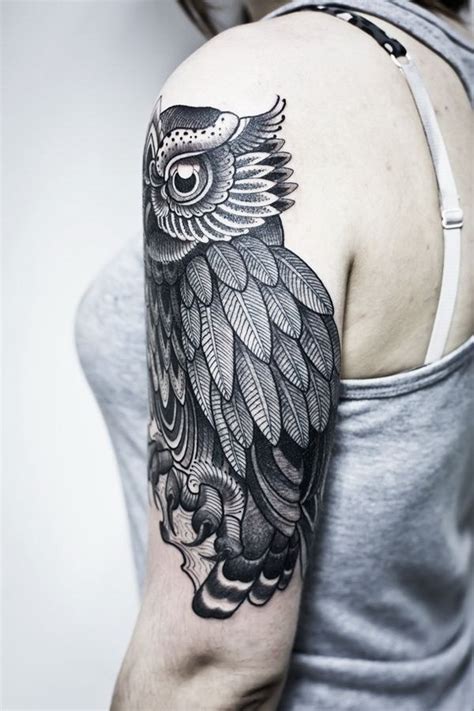 owl tattoo blackandgrey Tattoos, Animal tattoo, Black