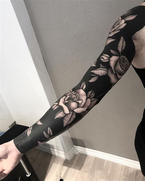 Realistic sleeves, in black and white style BeatTattoo