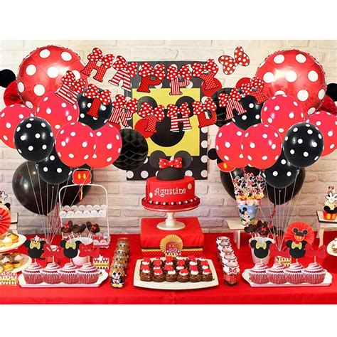 Magically Chic: Elevate Your Celebrations with Black and Red Minnie Mouse Decorations