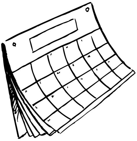 Black And White Calendar Clipart