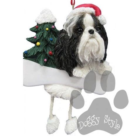 Vivid Arts 17cm Black / White ShihTzu Puppy Pet Pals Resin Ornament