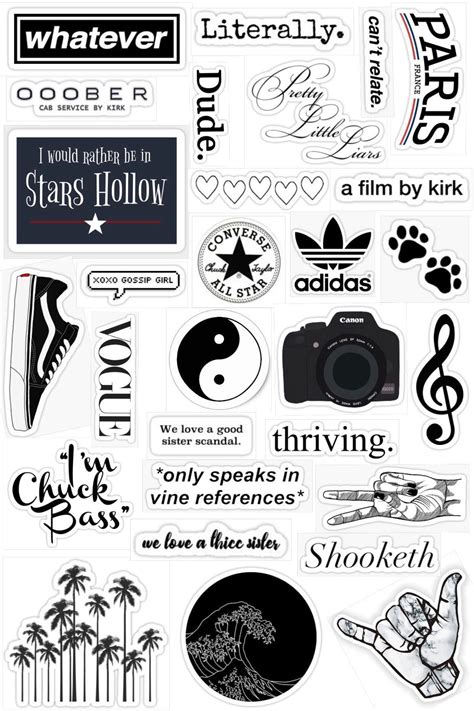 Black And White Sticker Printable
