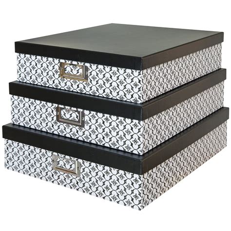Set Of 2 Black & White Buffalo Check Wood Decorative Storage Boxes Walmart Canada