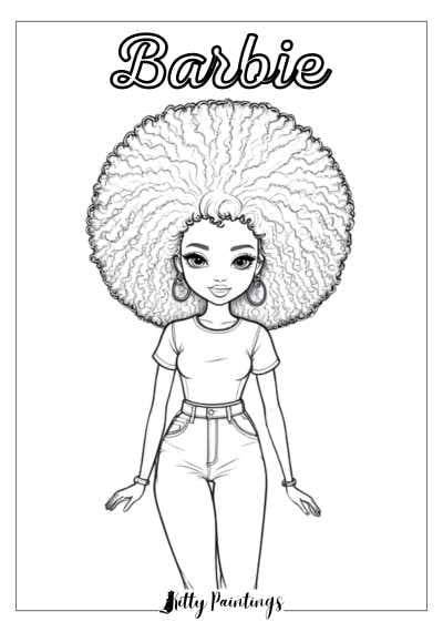 Black Barbie Coloring Pages
