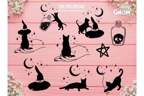 Download Black Cat SVG Bundle, Cat Svg, Moon... Crafts