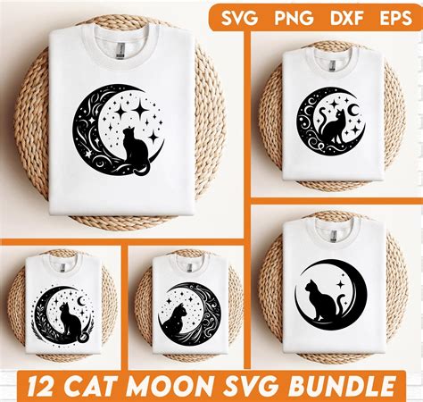 Download Black Cat SVG Bundle, Cat Svg, Moon... Easy Edite