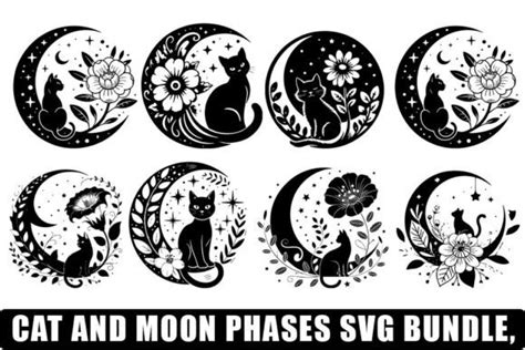 Download Black Cat SVG Bundle, Cat Svg, Moon... Images
