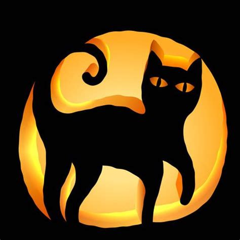 Black Cat Template For Pumpkin