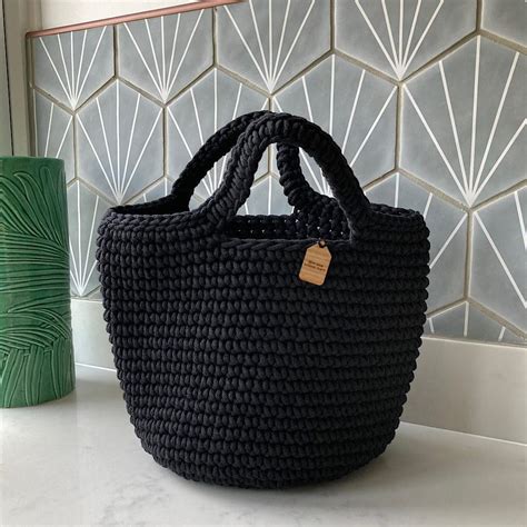 Black Crochet Handbag