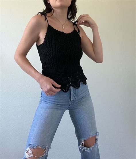 Black Crochet Tank