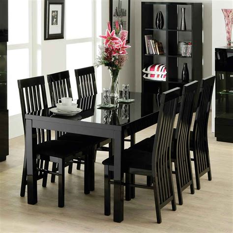 Black Dining Room Set For 6