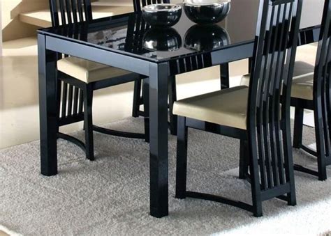 Black Glass Dining Table