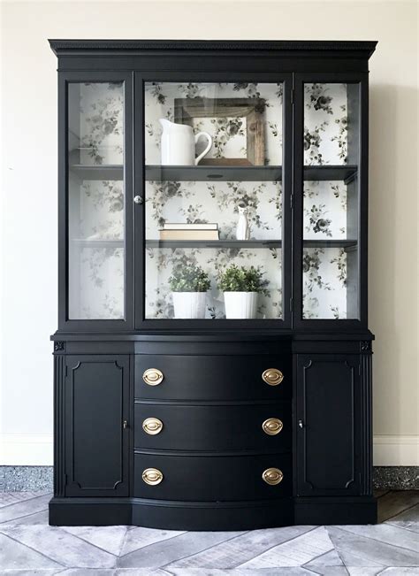 Cameo Bruno Black Modular Hutch with Glass Doors Crate and Barrel