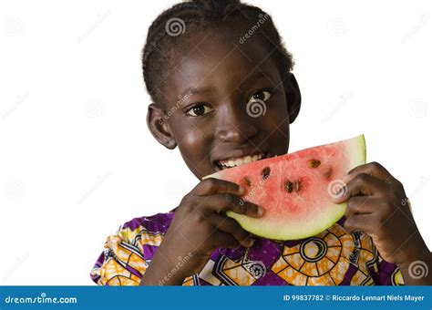 Black Kid In Bucket Eating Watermelon