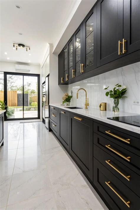 Ravishingly Chic: Elevate Your Kitchen Aesthetic with Black Cabinets and Gilded Accents