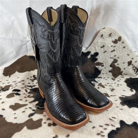 Step Up Your Style with Genuine Black Lizard Skin Boots