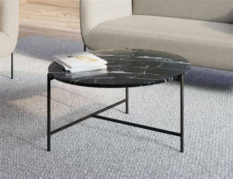 Black Marble Round Coffee Table
