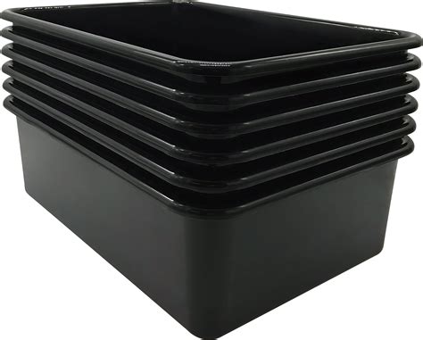 Black Small Plastic Storage Bin 6 Pack TCR2088569 Teacher Created Resources