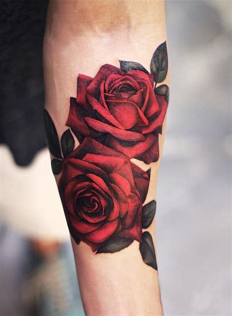 Black Red Rose Tattoo