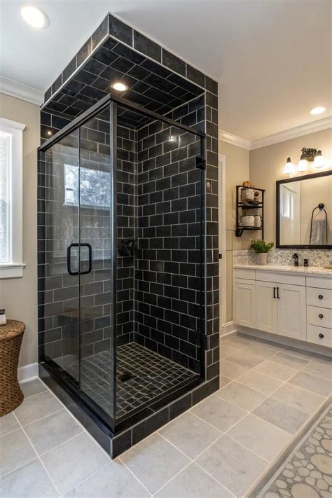 Black Shower Tile