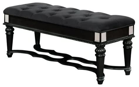 Black Upholstered Bench
