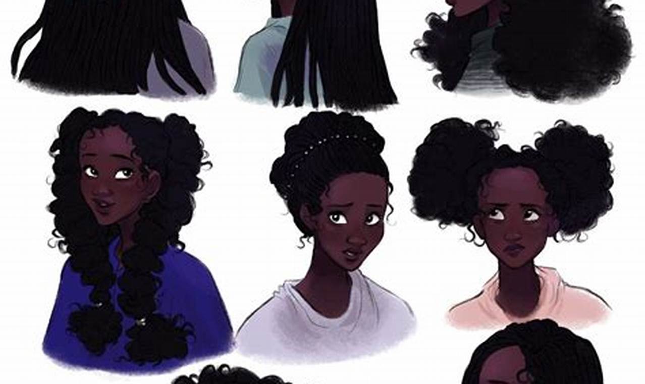 Black Woman Hairstyle Drawing Reference