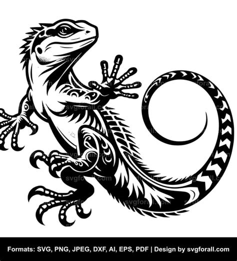Download Black and White Lizard SVG File - SVG Design Cricut SVG DXF Files