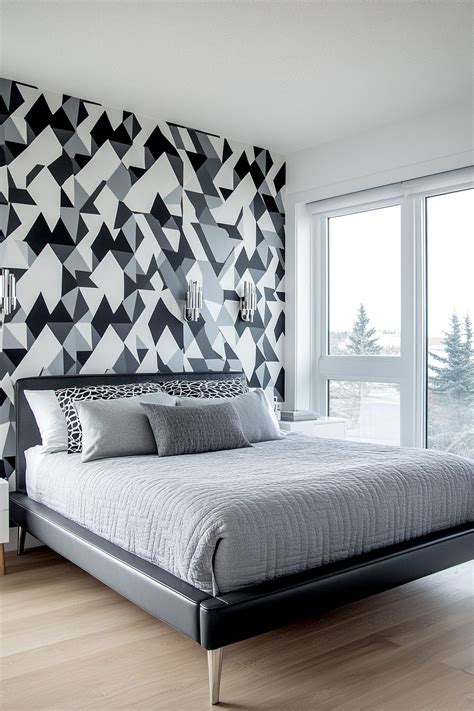 Black and white wallpaper bedroom ideas Abstract Patterns